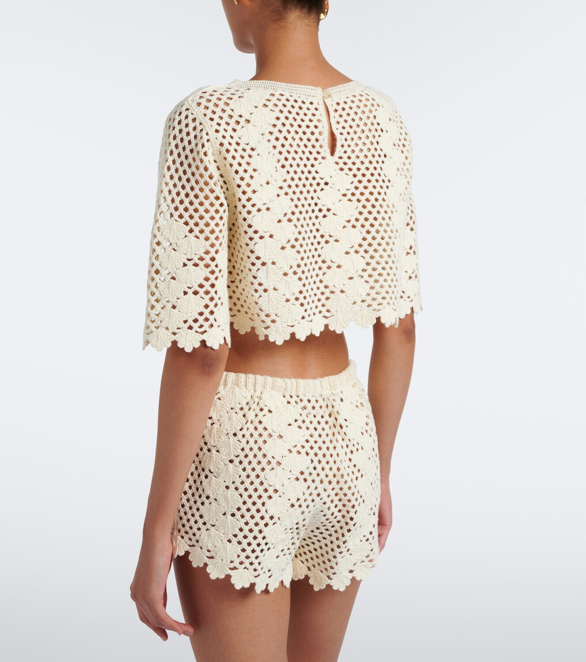 Posse Saskia cropped crochet cotton top