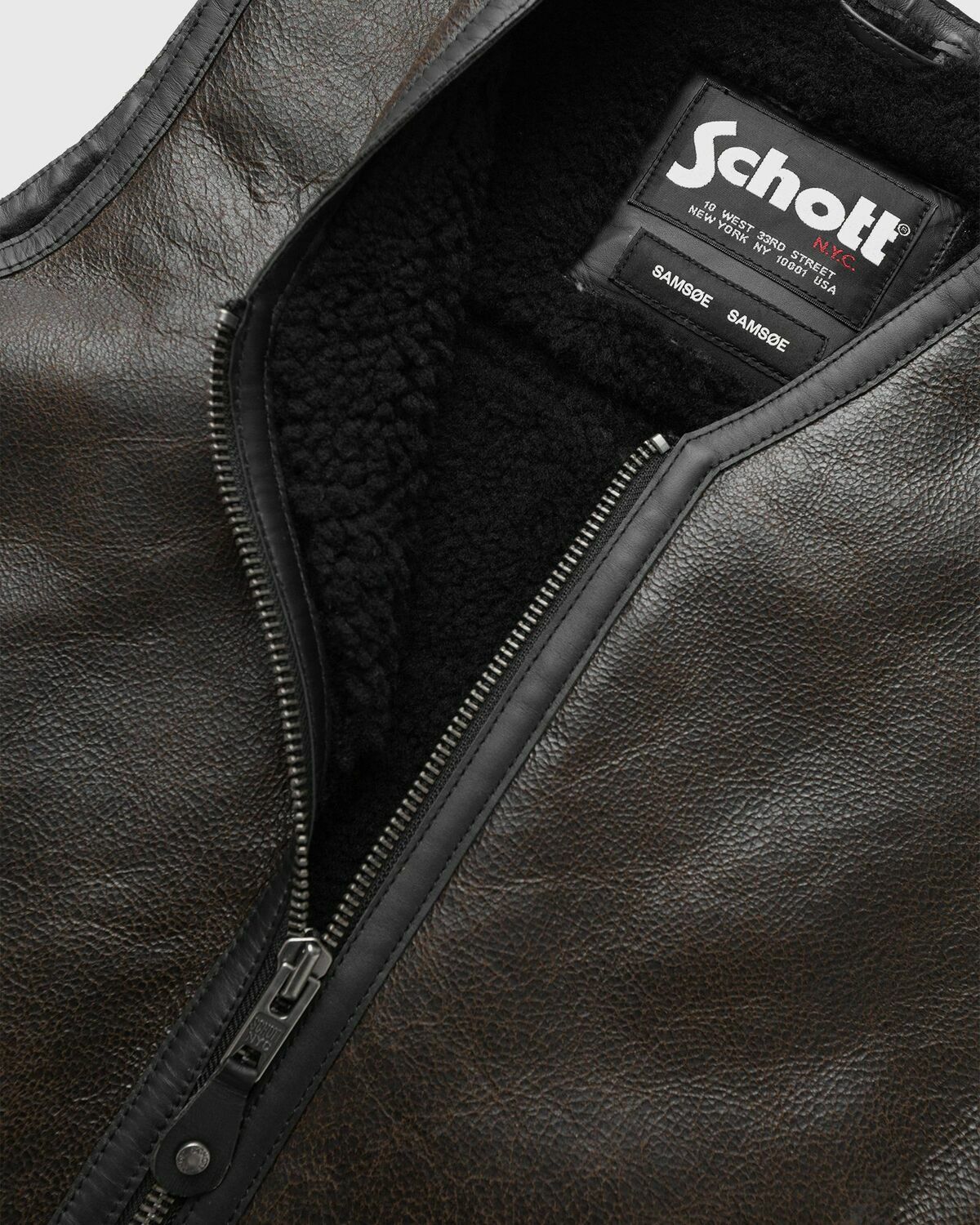 Samsøe & Samsøe X Schott SAFREYA VEST Brown Women