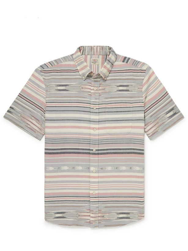 Photo: FAHERTY - Playa Button-Down Collar Striped Organic Cotton Shirt - Multi