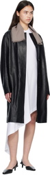 Loulou de Saison Black YARI Ostrich-Effect Leather Coat