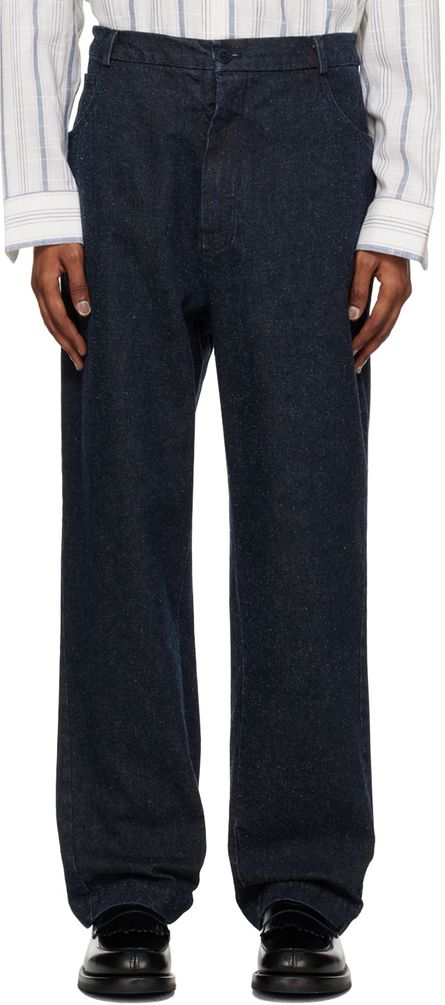 Cordera Navy Faded Straight Jeans