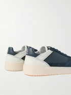 Brunello Cucinelli - Slam Perforated Leather and Suede Sneakers - Blue
