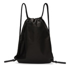 Rick Owens Black Drawstring Zaino Backpack