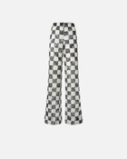 Pinko Wide Leg Lace Trousers With Check Pattern White/Black