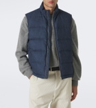Eleventy Wool, cotton, and cashmere puffer vest