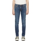 Nudie Jeans Blue Organic Tight Terry Jeans