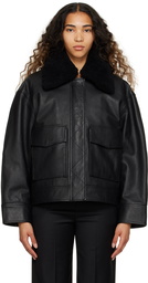 House of Dagmar Black Biker Leather Jacket