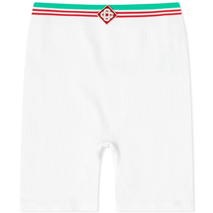 Photo: Casablanca Women's Seamless Ribbed Cycling Short in White