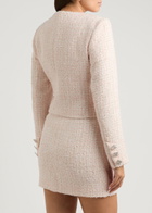 Rotate Sunday Sequin-embellished Bouclé Tweed Jacket Light Pink