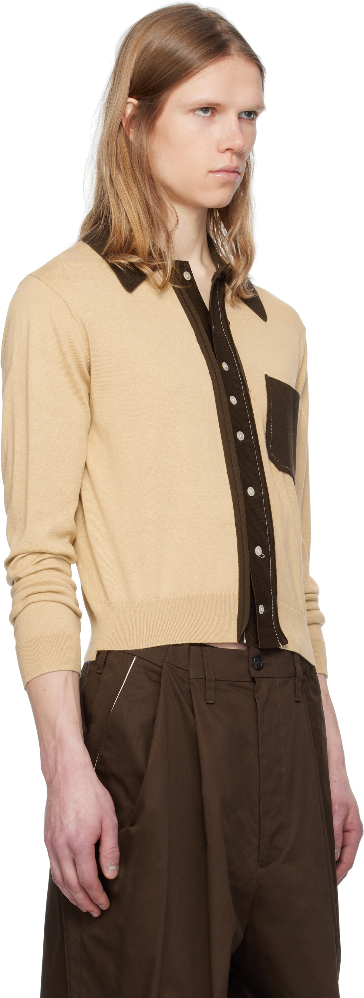Camiel Fortgens Beige & Brown 70s Cardigan