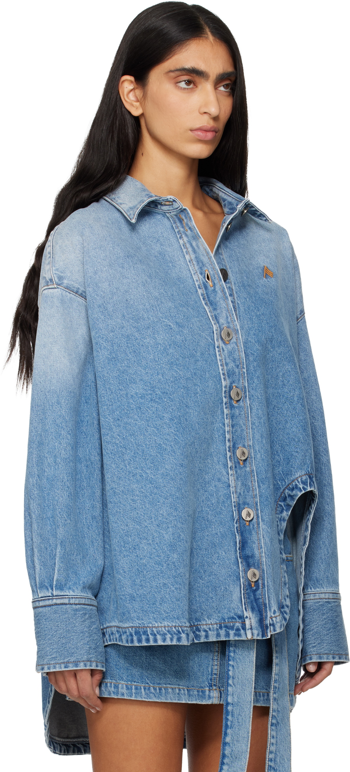 The Attico Blue Diana Denim Shirt