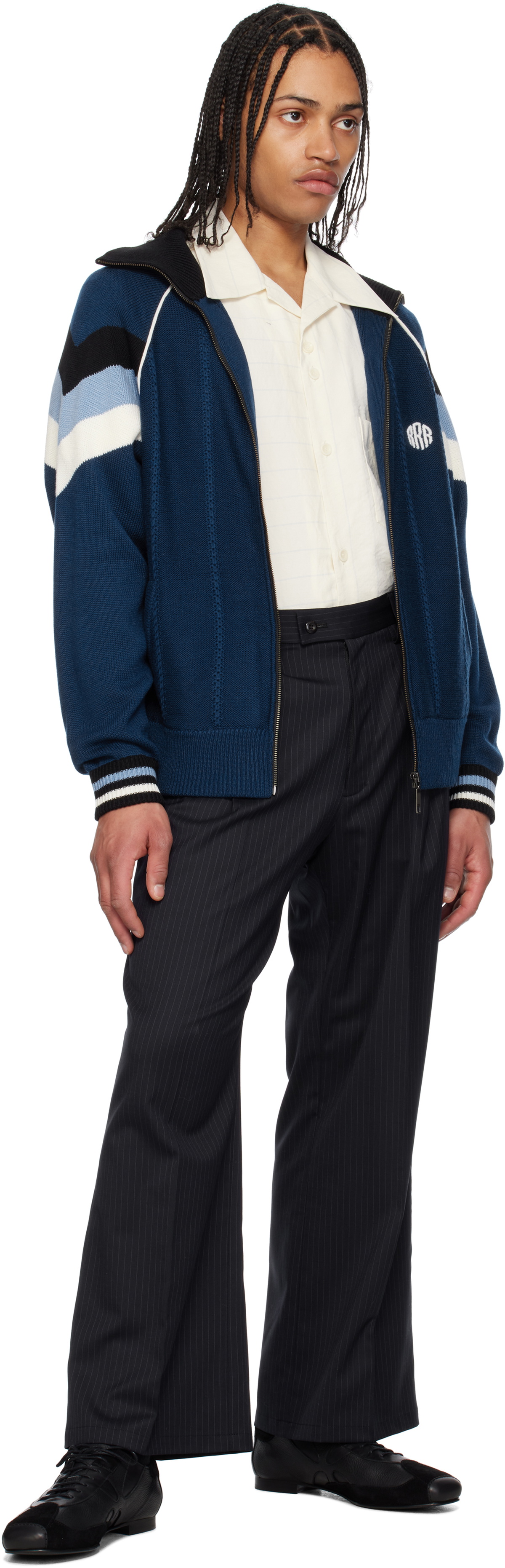 RICE NINE TEN Navy Loose Fit Trousers