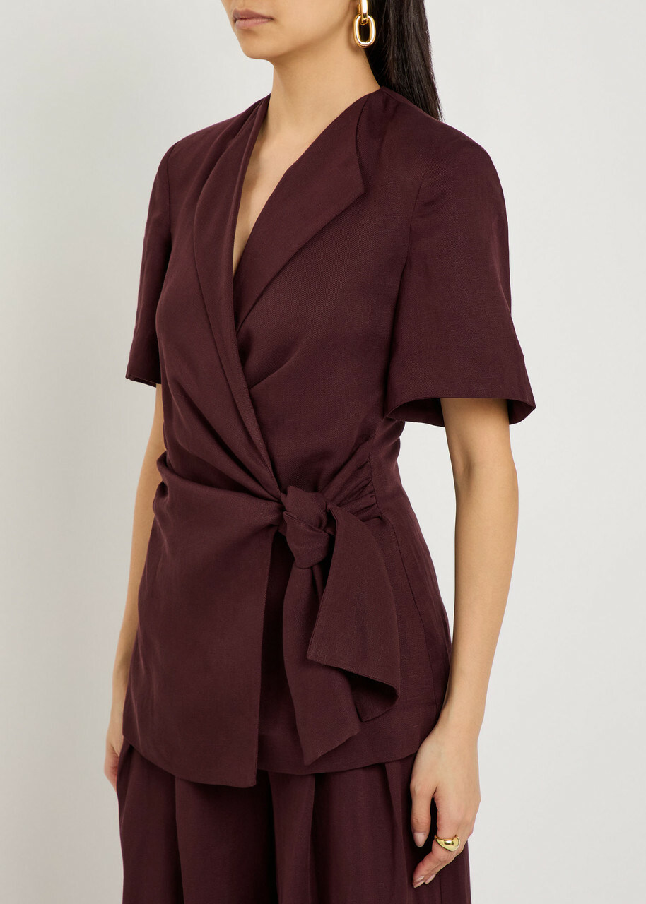 Faithfull The Brand Ida Wrap Blazer Dark Red