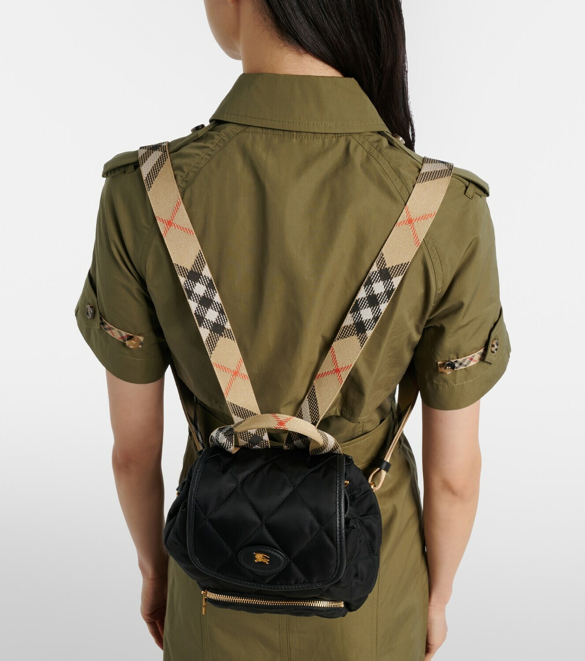 Burberry Mini leather-trimmed backpack