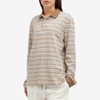 Saks Potts Women's Serena Polo Shirt in Brown Shadow Stripe
