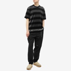 MASTERMIND WORLD Men's Velour Stripe T-Shirt in Black/Charcoal