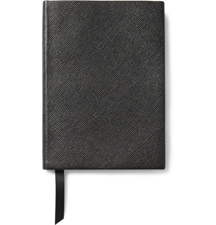 Photo: Smythson - Panama Soho Cross-Grain Leather Notebook - Black