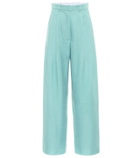 Dodo Bar Or High-rise wide-leg wool-blend pants