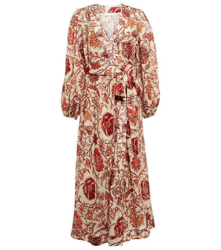 Photo: Zimmermann - Floral wrap linen midi dress