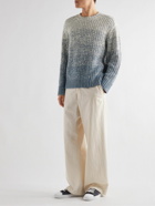 Mr P. - Dégradé Crocheted Cashmere and Wool-Blend Sweater - Blue