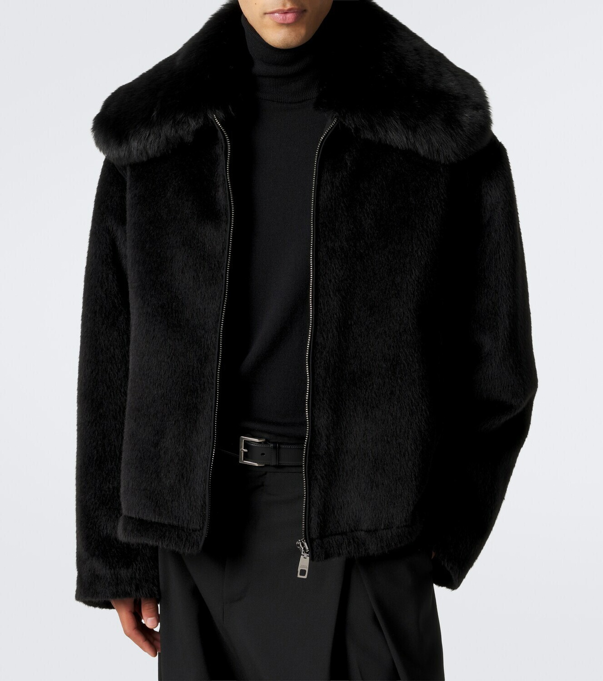 Dolce&Gabbana Shearling-trimmed alpaca and wool jacket