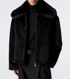 Dolce&Gabbana Shearling-trimmed alpaca and wool jacket