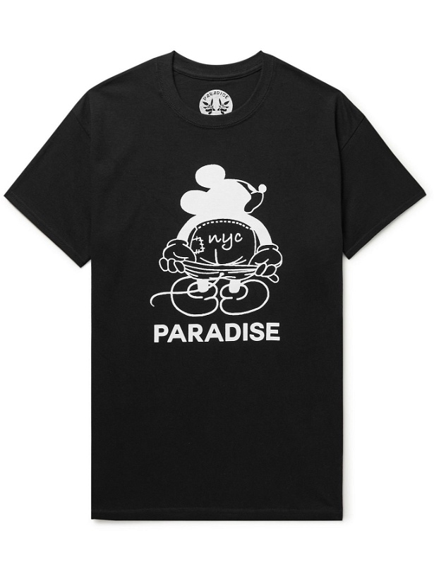Photo: PARADISE - Printed Cotton-Jersey T-shirt - Black