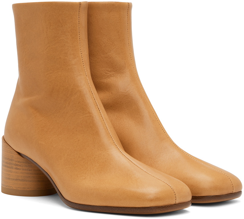 MM6 Maison Margiela Tan Anatomic Ankle Boots MM6 Maison Margiela