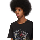 Alexander McQueen Black Glowing Botanical Skull T-Shirt