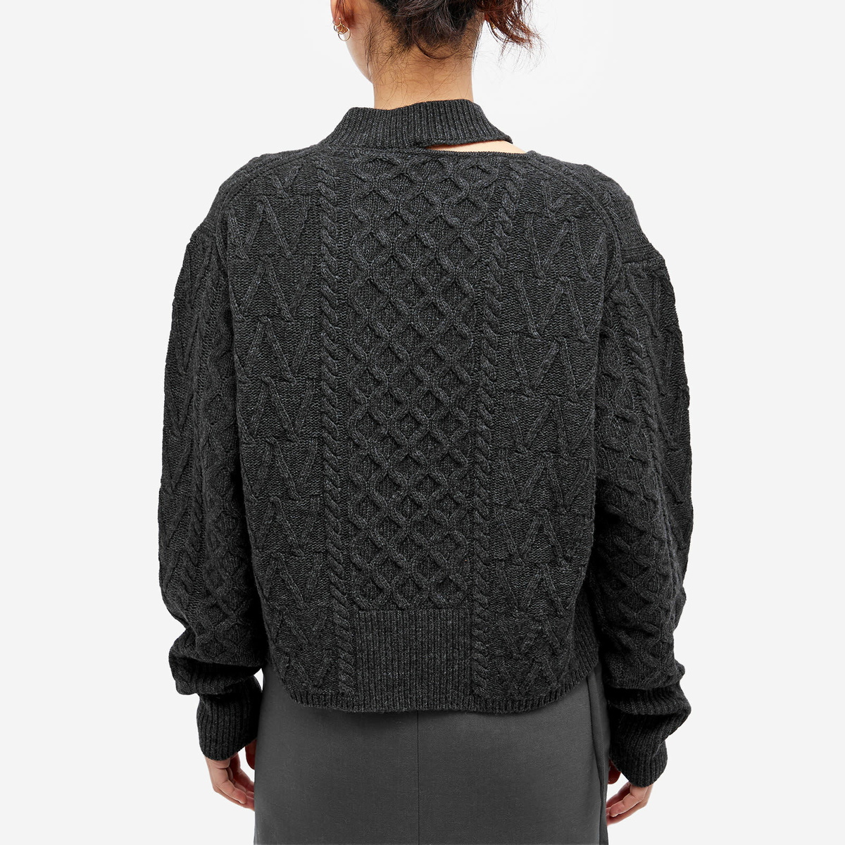 Wood Wood Women's Tania Aran Knit Jumper in Dark Grey