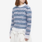 Marni Women's Stripe Mohair Knit in Lilly White
