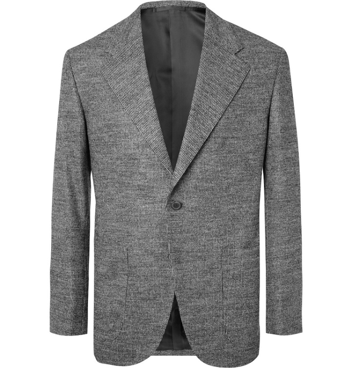 Photo: Camoshita - Light-Grey Slim-Fit Puppytooth Wool-Blend Suit Jacket - Gray