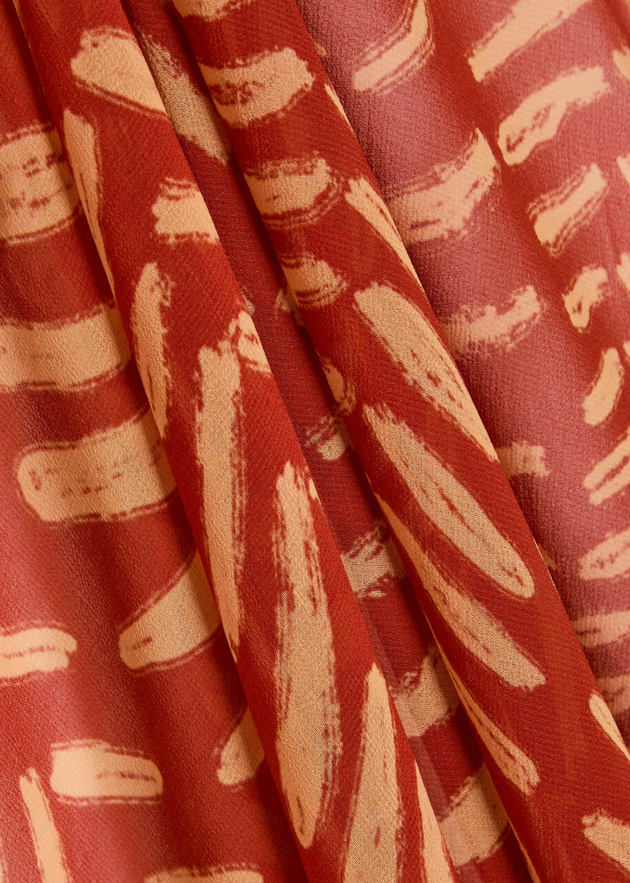 Johanna Ortiz Sensory Tapestry Patterned Georgette Maxi Kaftan Dress Red