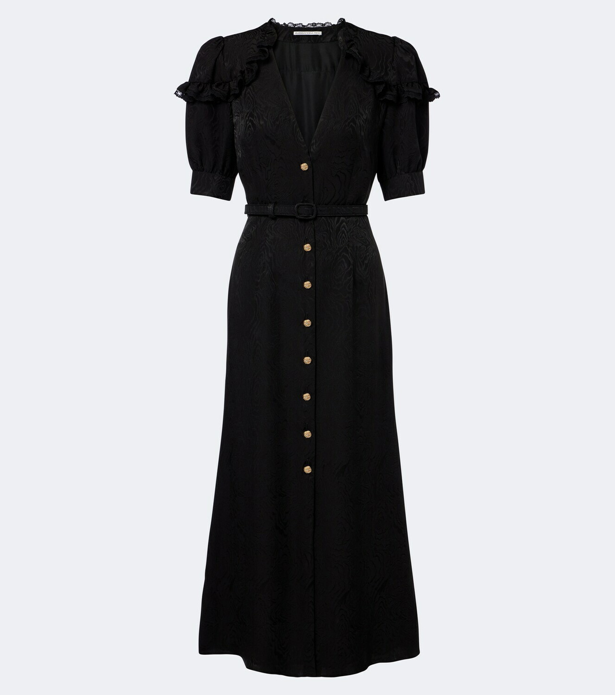 Alessandra Rich Belted silk jacquard midi dress