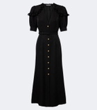 Alessandra Rich Belted silk jacquard midi dress
