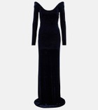 Alaïa Off-shoulder velvet gown