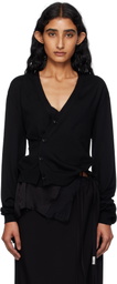Ann Demeulemeester Black Zofia Asymmetric Spliced Cardigan