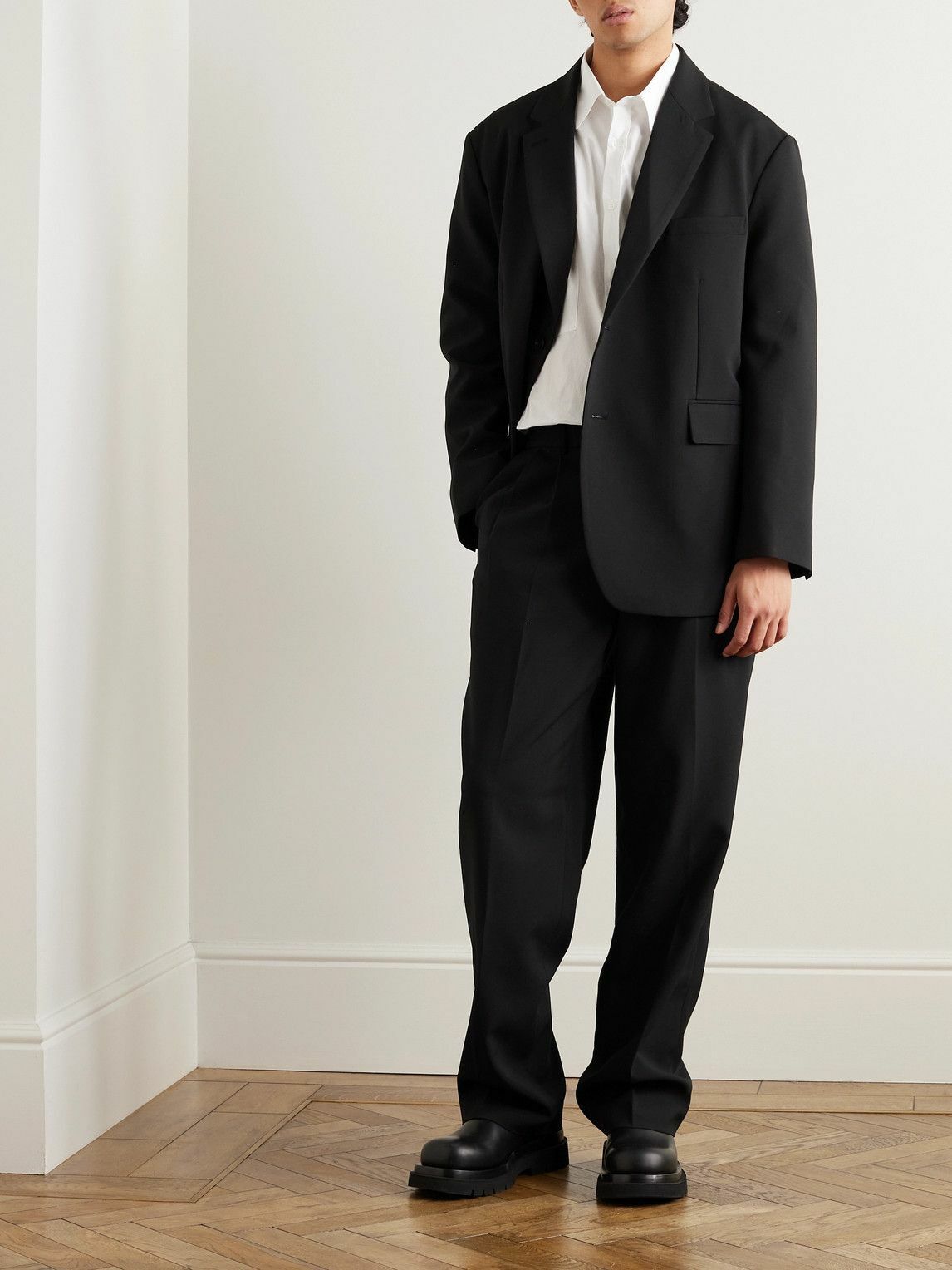The Frankie Shop Beo Straight-Leg Pleated Crepe Suit Trousers
