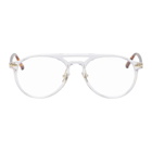 Linda Farrow Luxe Transparent and Tortoishell 23 C4 Glasses