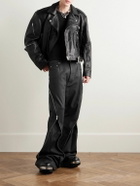 Rick Owens - Cropped Buckled Leather Jacket