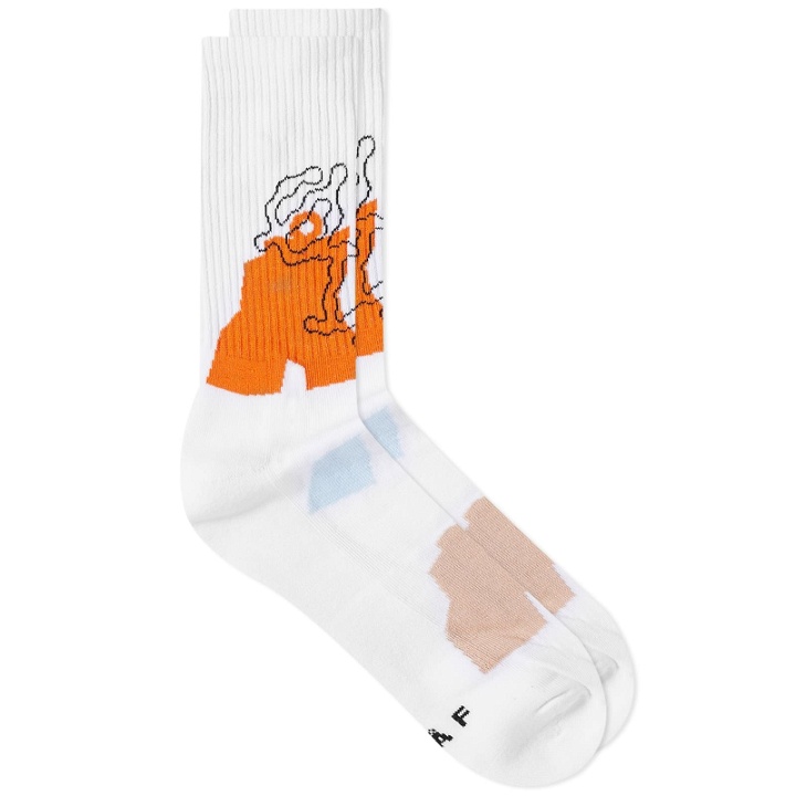 Photo: Olaf Hussein Men's Map Sock in White/Orange