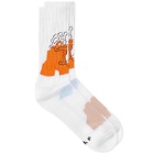 Olaf Hussein Men's Map Sock in White/Orange