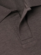 Altea - Pierre Lyocell and Cotton-Blend Jersey Polo Shirt - Brown