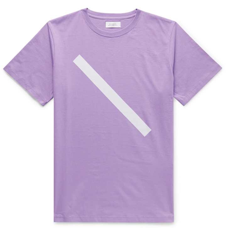 Photo: Saturdays NYC - Slash Printed Cotton-Jersey T-Shirt - Purple