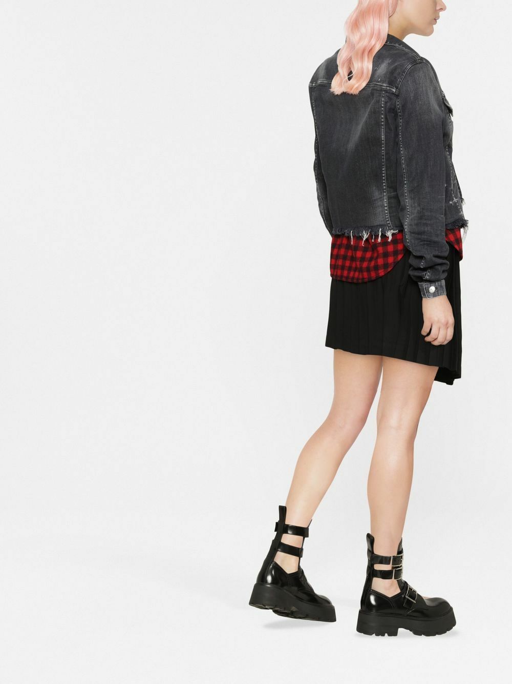 Dsquared² Off White Black Splash Print Casual Denim Jacket