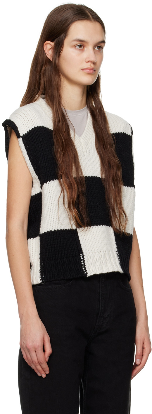FRAME White & Black Checkered Vest