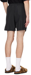 Palm Angels Black Printed Swim Shorts