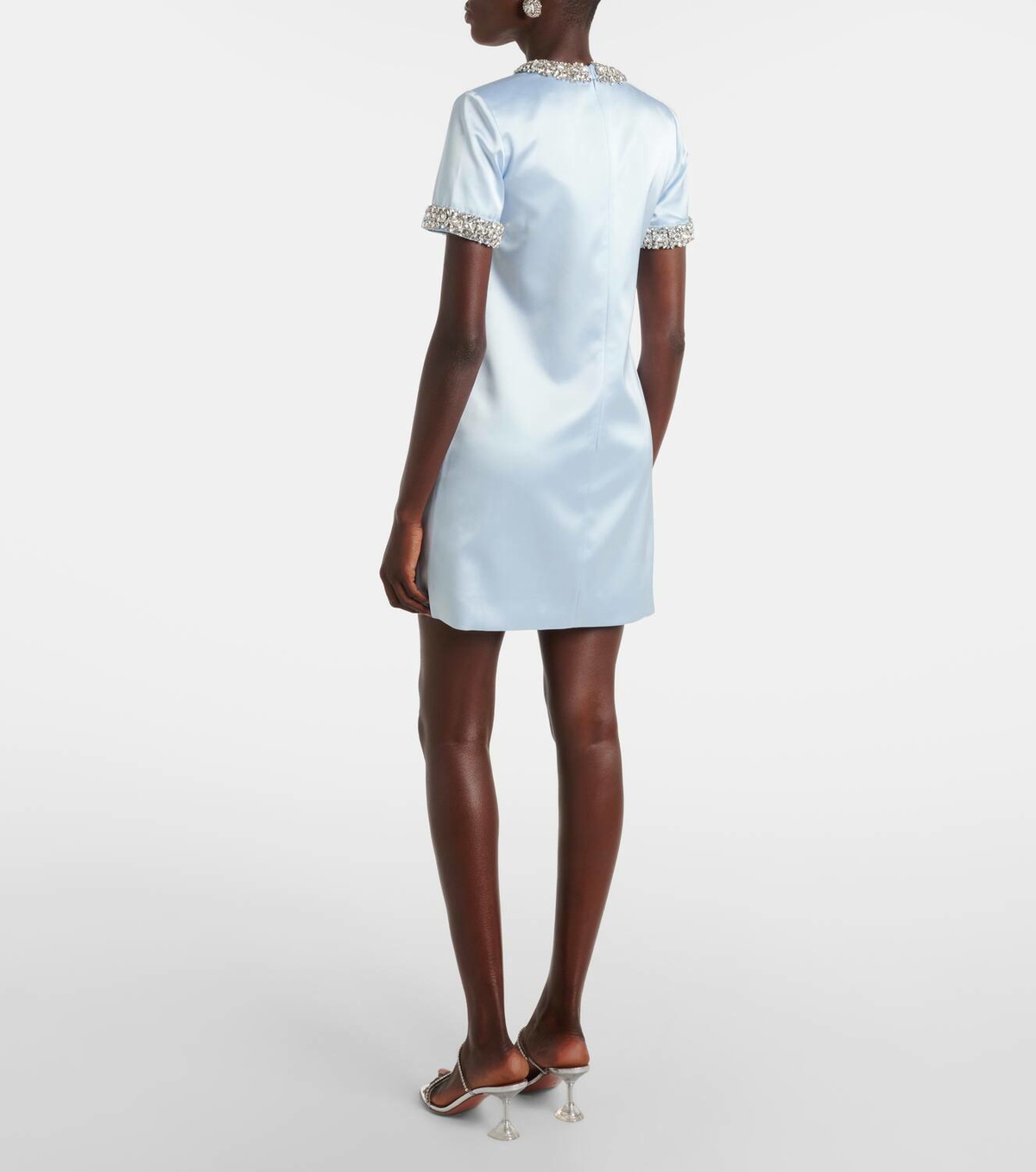 Self-Portrait Embellished satin minidress Self-Portrait
