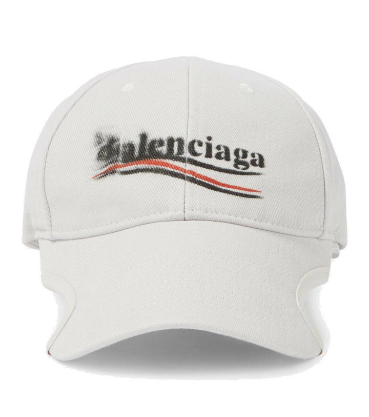 Photo: Balenciaga Logo cotton drill baseball cap
