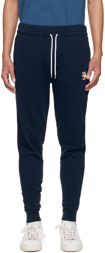 Photo: Maison Kitsuné Navy Chillax Fox Lounge Pants